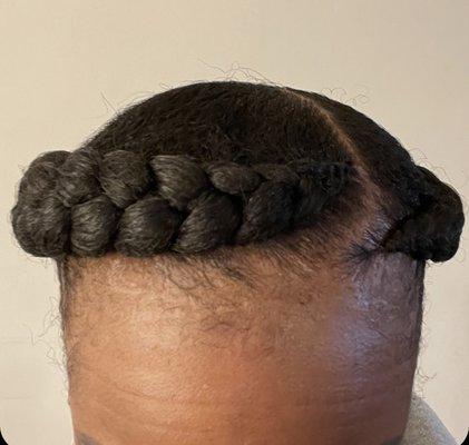 Braid went from large to larger instead of tiny to small to medium to large to extra large. Again, no edges were left out per my request.