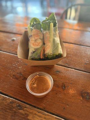 Fresh Spring Rolls with Shrimp...VERY fresh and delicious!