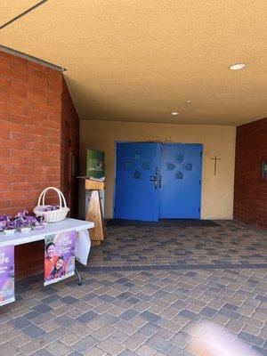 Entrance door to church