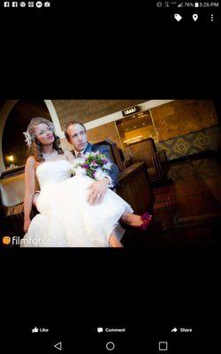 Wedding retro hair style.