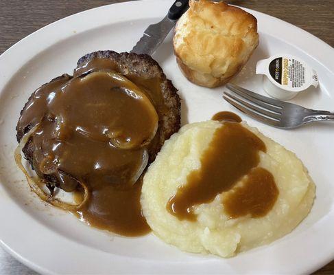'Hamburger Steak' (came w small salad)