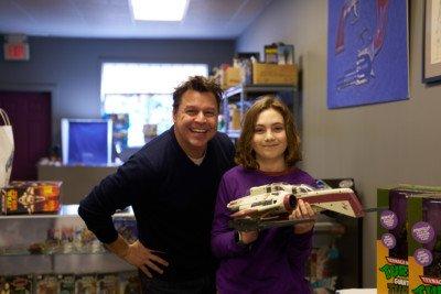 Jordan and my son. Jordan's really always that happy.