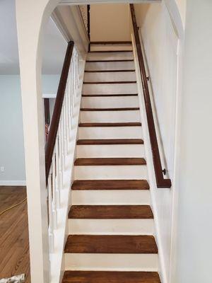 Stair steps staing with especial walnut