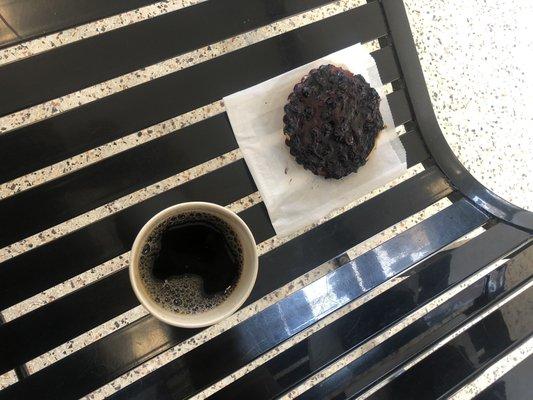 Whole Bean Coffee And Blueberry Pastry