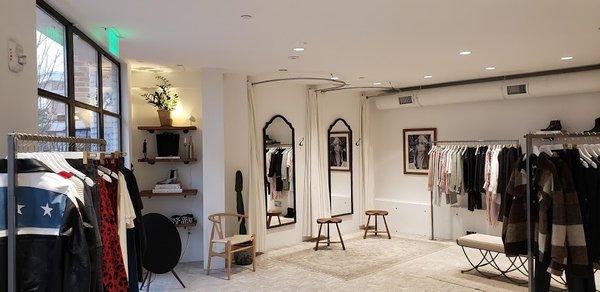 Anine Bing retail store - changing rooms area