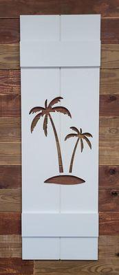 All weather PVC window shutter. Several designs available.