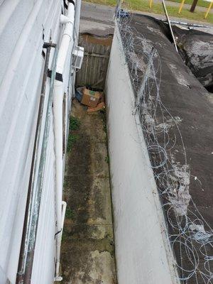 Bad delivery thrown over fence instead delivered upstairs