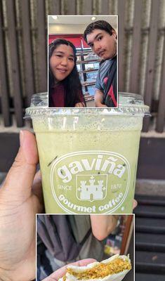 Pretty light green Matcha Latte...and delicious curry bao.