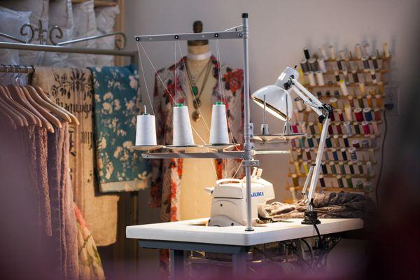 In addition to our vintage boutique we also work with designers from all over the country in our custom workroom.