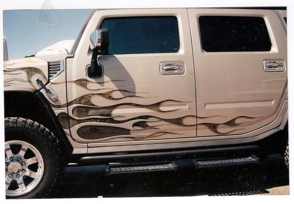 flames and pinstripe