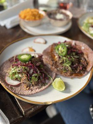 Barbacoa and Carnita Taco
