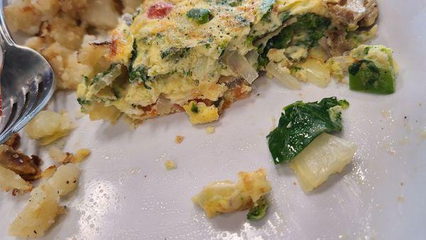 Mostly eaten veggie omelet