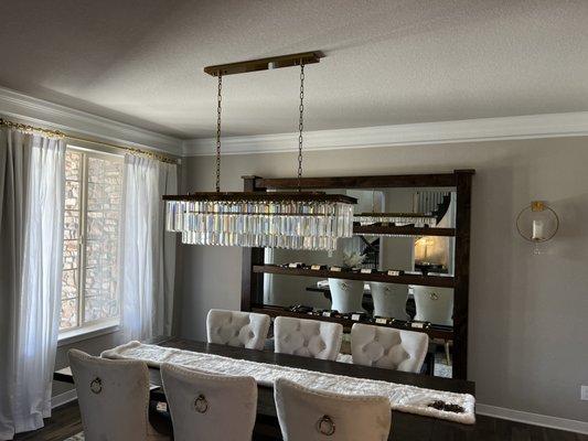 Dining room crystal chandelier. Very heavy.