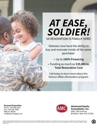 Veteran Affairs backed Loans for Veterans