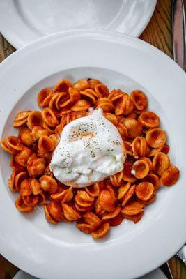 vodka pasta with burrata