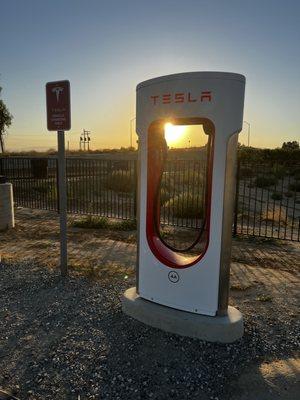charging station during sunrise