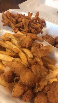 Seafood platter to go.