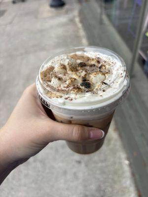 Toasty cabin latte (they were out of mocha syrup so subbed white chocolate instead!)