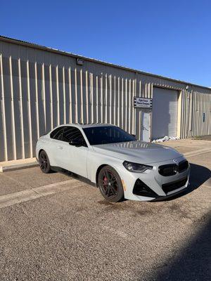 2024 BMW M240I ceramic tint in 15 on side windows.