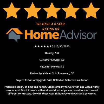 We have a 5Star Review on Home Advisors!!