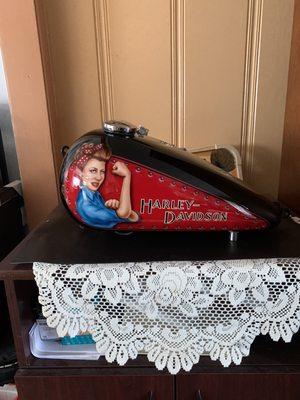Motorcycle Tank with Rosie the Riveter!!