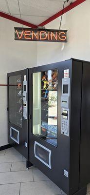 We offer soap, drinks and snack vending.
