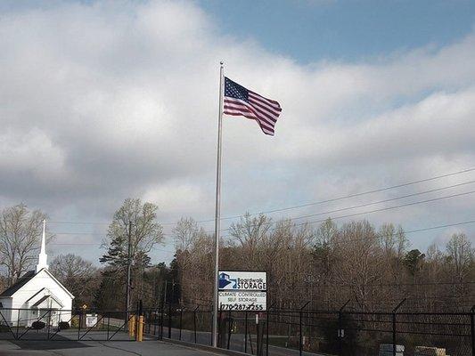 Our Flag flying high and proud!!