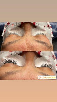 My before lashes and after