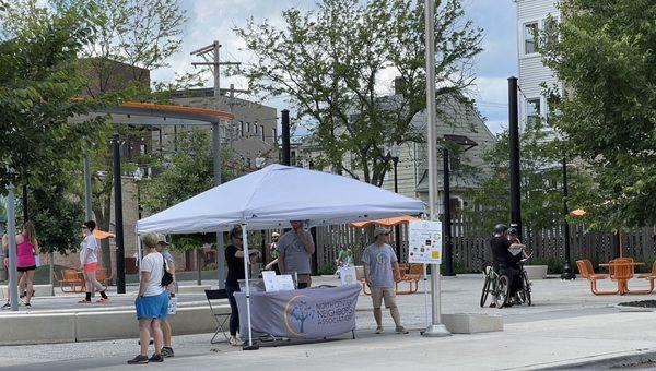 Check in table at the North Center town square.