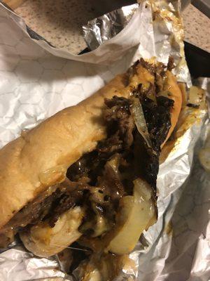 Burnt cheesesteak