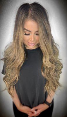 Custom colored hand-tied extensions