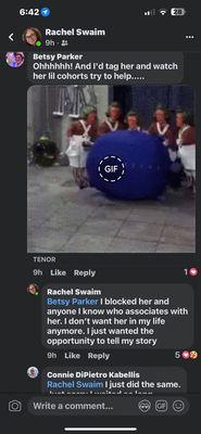 A staff member sharing and commenting with praise a harassing post on Facebook.