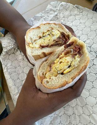 Bacon, egg, and cheese hoagie