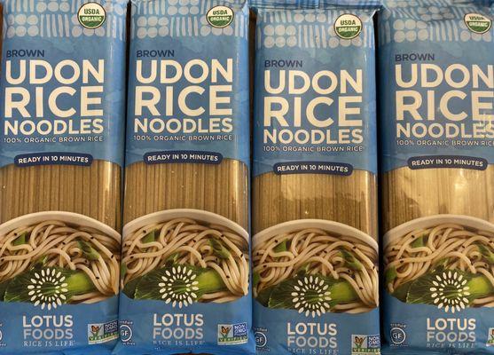 Now carrying Organic brown rice UDON. Yay! Thanks so much! XOXO