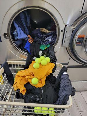 Fresh Tennis Balls to help with the dry cycle.