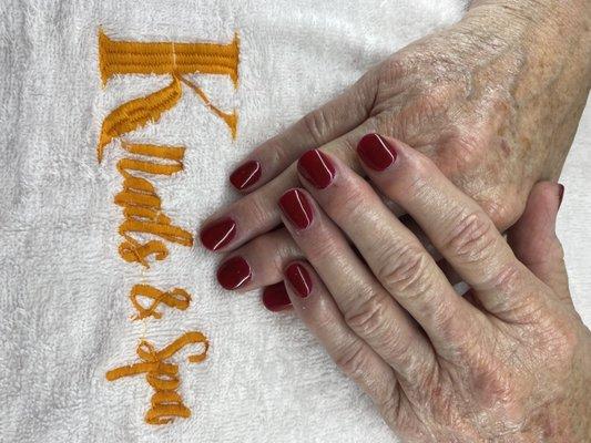 Tina did a great job today. Senior hands for sure, but all ages welcome! I love K Nails. Has been my favorite nail salon for years.