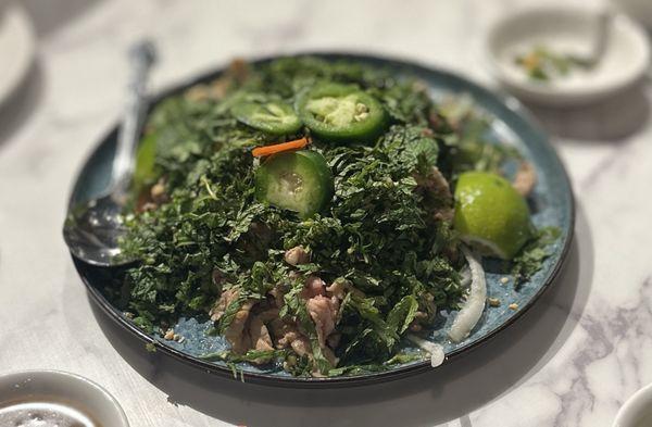 5. GỎI BÒ TÁI CHANH: RARE BEEF SALAD WITH LIME SAUCE | $16.25