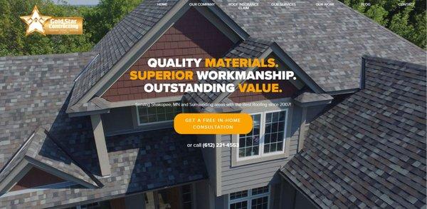 Website Snapshot for Gold Star Contracting