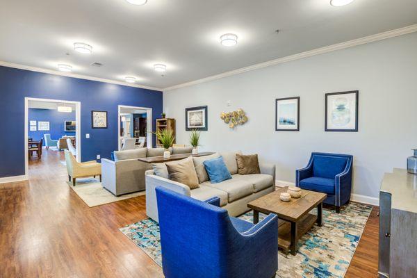 Ample lounge areas for great conversations with neighbors and friends