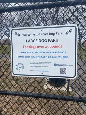 Large dog park