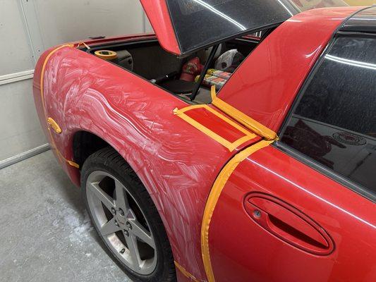 Some cosmetic repairs on a 1998 Corvette with just 54,000 original miles.