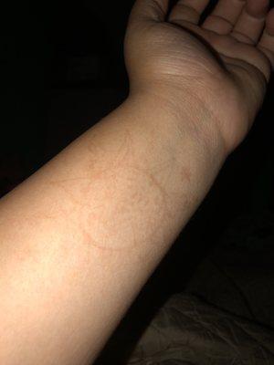 She said it would get darker in 3 hours. Should stick to eyebrows only. My little sibling could of done a better job.