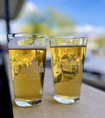 Out on the patio enjoying the sun and a cold beer!