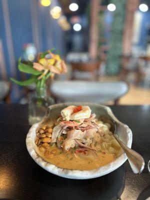 CEVICHE MIXTO CON CORVINA