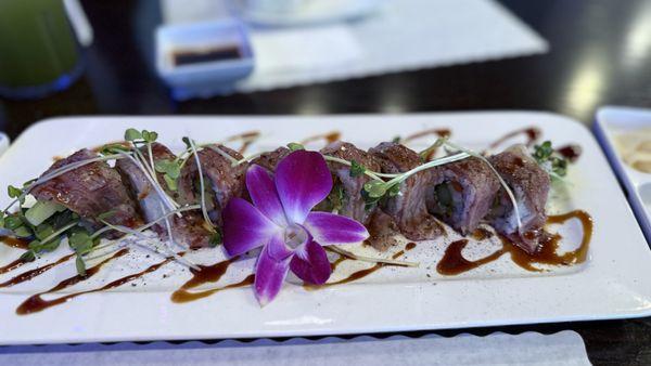 A5 Waygu Beef Roll, perfectly seared and seasoned.