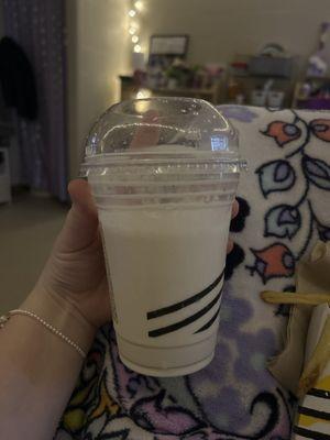 This is what I got for $5 dollars. Granted, yes, I asked for no whipped cream, but the milkshake isn't even filled close to brim of the cup.