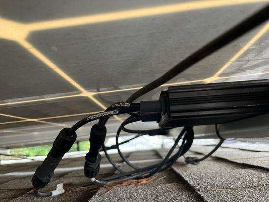 Chewed wires. They did not convert the panels properly.