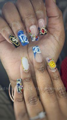 acrylic nails with fingers