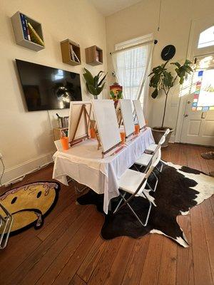 Small intimate setup giving a homelike feel in our historic New Orleans location.