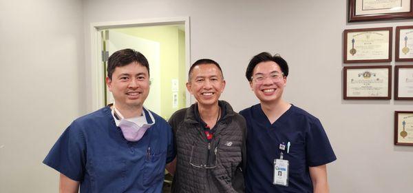 On my right is Great Dr. Wu and on my left is a student.